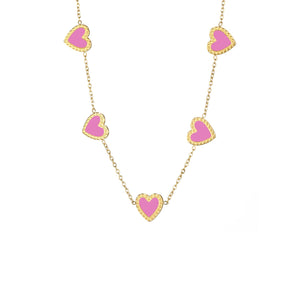 Halskette rosa Herzen Halskette rosa Herzen