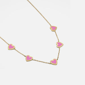 Halskette rosa Herzen Halskette rosa Herzen