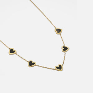 Halskette schwarz Herzen Halskette schwarz Herzen