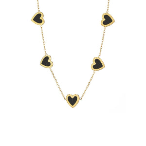 Halskette schwarz Herzen Halskette schwarz Herzen