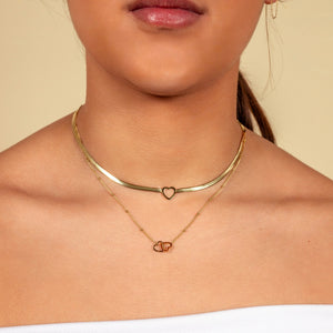 Halskette zwei verbundene Herzen Gold Halskette zwei verbundene Herzen Gold