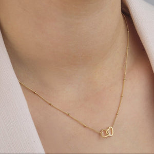 Halskette zwei verbundene Herzen Gold Halskette zwei verbundene Herzen Gold