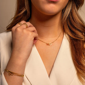 Halskette zwei verbundene Herzen Gold Halskette zwei verbundene Herzen Gold