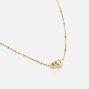 Halskette zwei verbundene Herzen Gold Halskette zwei verbundene Herzen Gold