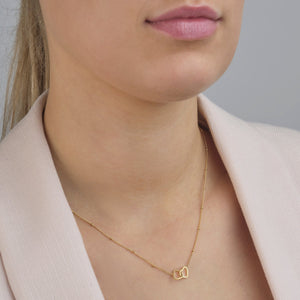 Halskette zwei verbundene Herzen Gold Halskette zwei verbundene Herzen Gold