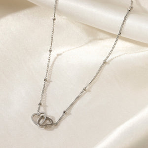 Halskette zwei verbundene Herzen Silber Halskette zwei verbundene Herzen Silber