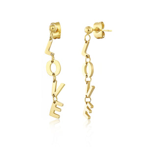 Hängende Love Ohrringe Gold Hängende Love Ohrringe Gold