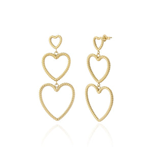 Hängende offene Goldherzen Hängende offene Goldherzen