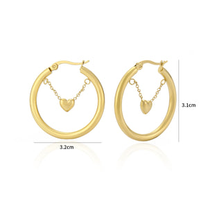 Hoops mit Herzgold Hoops mit Herzgold