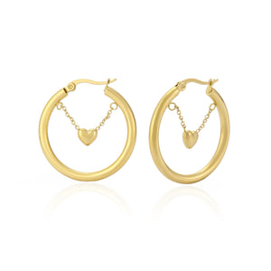Hoops mit Herzgold Hoops mit Herzgold