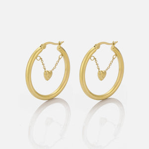 Hoops mit Herzgold Hoops mit Herzgold