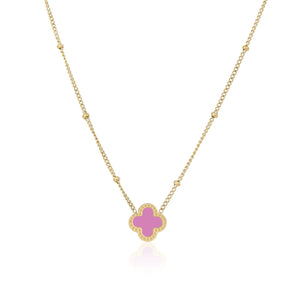 Kleeblatt Halskette Gold/rosa Kleeblatt Halskette Gold/rosa