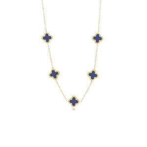 Kleeblätter Halskette Gold/blau Kleeblätter Halskette Gold/blau