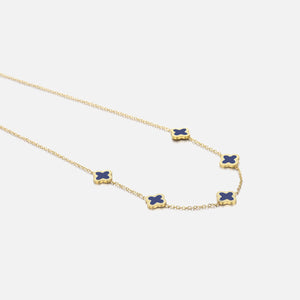 Kleeblätter Halskette Gold/blau Kleeblätter Halskette Gold/blau