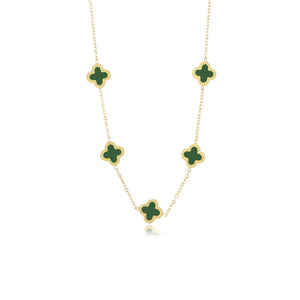 Kleeblätter Halskette Gold/grün Kleeblätter Halskette Gold/grün