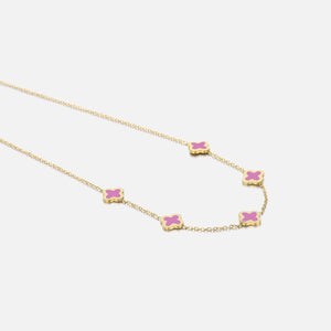 Kleeblätter Halskette Gold/rosa Kleeblätter Halskette Gold/rosa