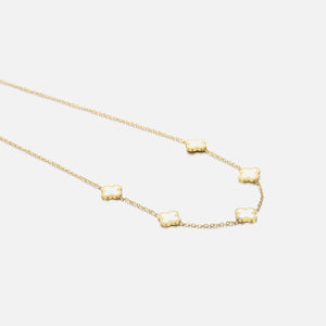 Kleeblätter Halskette Gold/weiß Kleeblätter Halskette Gold/weiß