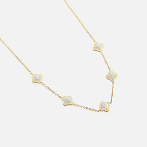 Kleeblätter Halskette Strass Gold Kleeblätter Halskette Strass Gold