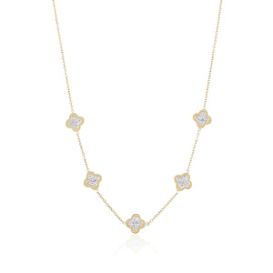 Kleeblätter Halskette Strass Gold Kleeblätter Halskette Strass Gold