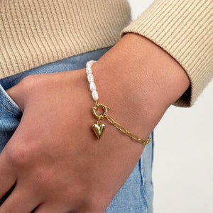 Lux Perlenarmband goldenem Herzchen Lux Perlenarmband goldenem Herzchen