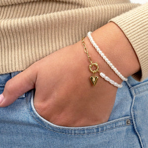 Lux Perlenarmband goldenem Herzchen Lux Perlenarmband goldenem Herzchen