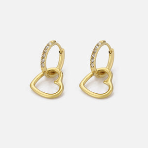 Ohring Steinchen Herz Gold Ohring Steinchen Herz Gold