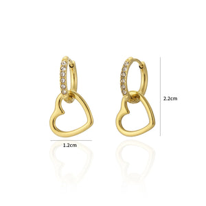 Ohring Steinchen Herz Gold Ohring Steinchen Herz Gold