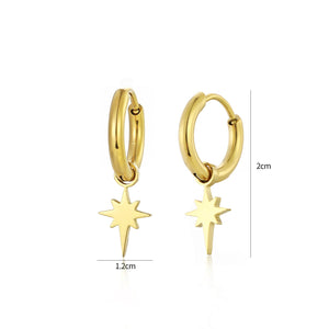 Ohrring glänzendem Stern Gold Ohrring glänzendem Stern Gold
