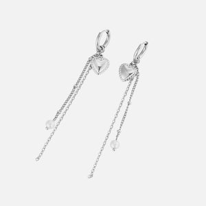 Ohrring Herz Perlen Kette Silber Ohrring Herz Perlen Kette Silber