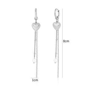 Ohrring Herz Perlen Kette Silber Ohrring Herz Perlen Kette Silber