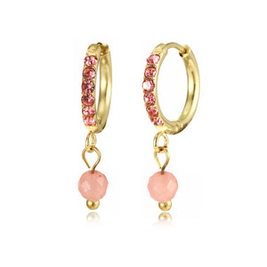 Ohrring rosa Steine Lux Gold Ohrring rosa Steine Lux Gold