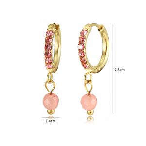Ohrring rosa Steine Lux Gold Ohrring rosa Steine Lux Gold