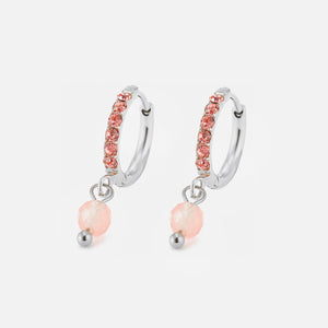 Ohrring rosa Steine Lux Silber Ohrring rosa Steine Lux Silber