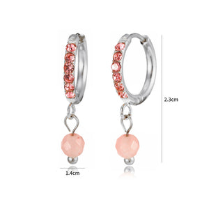 Ohrring rosa Steine Lux Silber Ohrring rosa Steine Lux Silber