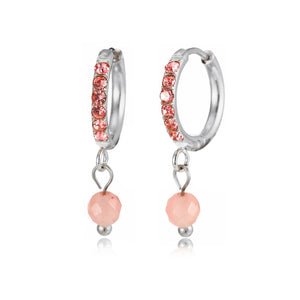 Ohrring rosa Steine Lux Silber Ohrring rosa Steine Lux Silber