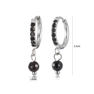 Ohrring schwarze Steine Lux Silber Ohrring schwarze Steine Lux Silber