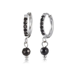 Ohrring schwarze Steine Lux Silber Ohrring schwarze Steine Lux Silber