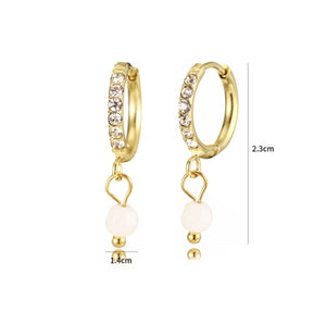 Ohrring weiße Steine Lux Gold Ohrring weiße Steine Lux Gold