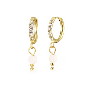 Ohrring weiße Steine Lux Gold Ohrring weiße Steine Lux Gold