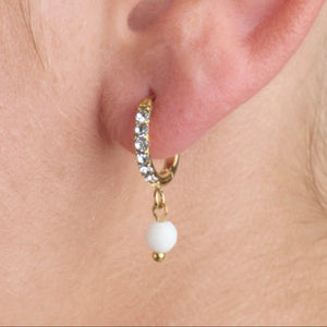 Ohrring weiße Steine Lux Gold Ohrring weiße Steine Lux Gold