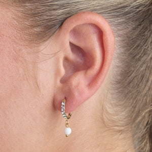 Ohrring weiße Steine Lux Gold Ohrring weiße Steine Lux Gold