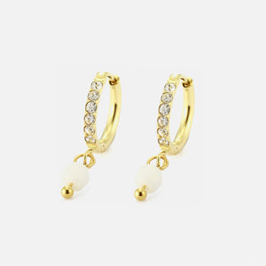 Ohrring weiße Steine Lux Gold Ohrring weiße Steine Lux Gold