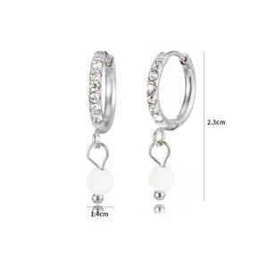 Ohrring weiße Steine Lux Silber Ohrring weiße Steine Lux Silber