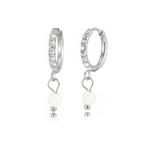 Ohrring weiße Steine Lux Silber Ohrring weiße Steine Lux Silber