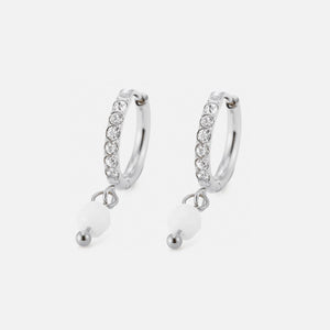 Ohrring weiße Steine Lux Silber Ohrring weiße Steine Lux Silber