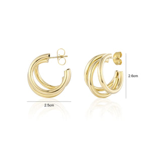 Ohrringe drei Hoops Gold Ohrringe drei Hoops Gold
