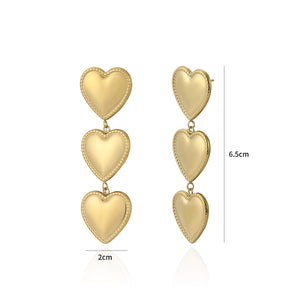 Ohrringe Drei Luxus Herzen Gold Ohrringe Drei Luxus Herzen Gold