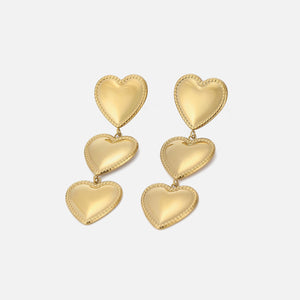 Ohrringe Drei Luxus Herzen Gold Ohrringe Drei Luxus Herzen Gold