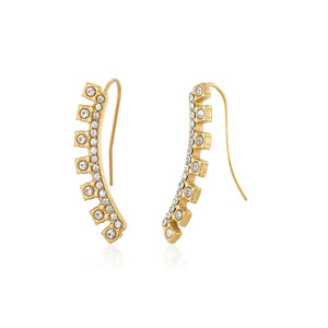 Ohrringe gebogen mit Steinchen Gold Ohrringe gebogen mit Steinchen Gold