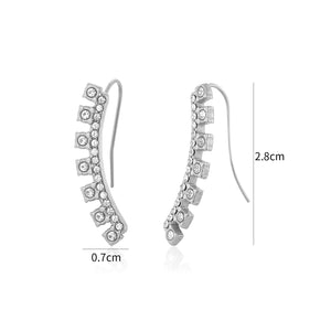 Ohrringe gebogen mit Steinchen Silber Ohrringe gebogen mit Steinchen Silber